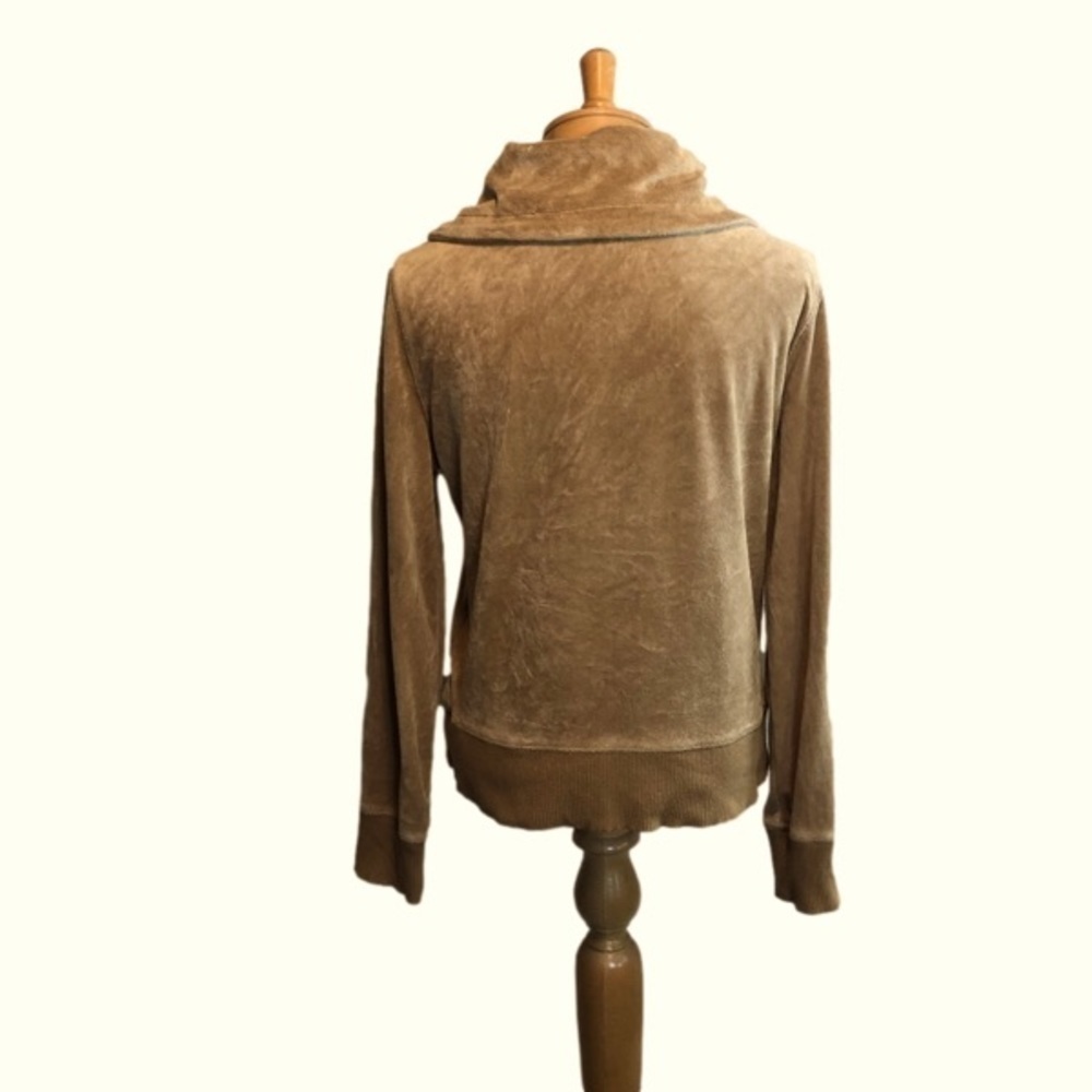 Michael Kors Vintage Light Brown Velour Zip Up Jacket with pockets Size Medium - Picture 2 of 14